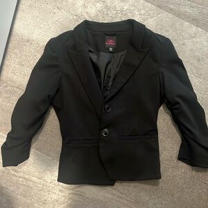 Black blazer with scrunched quarter sleeves size XS